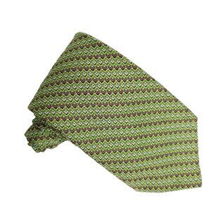 Vintage Superba Tie Green Mauve Pink Woven Textured Geometric Stripe Necktie